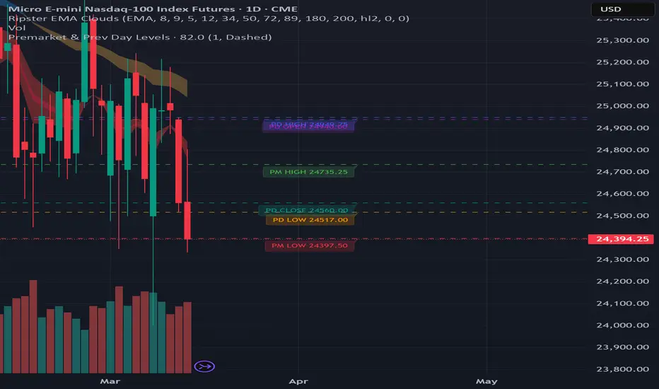 Premarket & Prev Day Levels — CryptoNoe8作成のインジケーター — TradingView