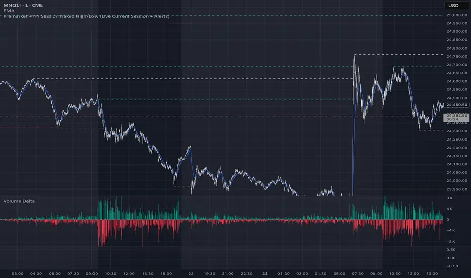 Premarket + NY Session Highs/Lows — Indicator by CSNPP01 — TradingView
