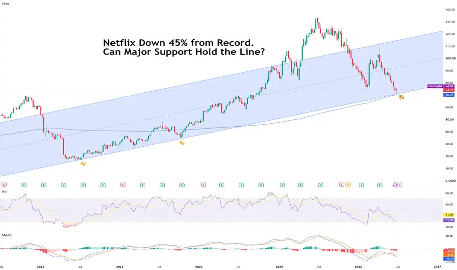 Netflix Down 45% from Record. Can Major Support Hold the Line?