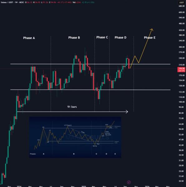 Analysts predict SOL will hit $500 this cycle. Source: ZYN