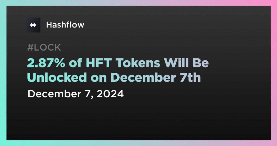 2.87% of HFT Tokens Will Be Unlocked on December 7th
