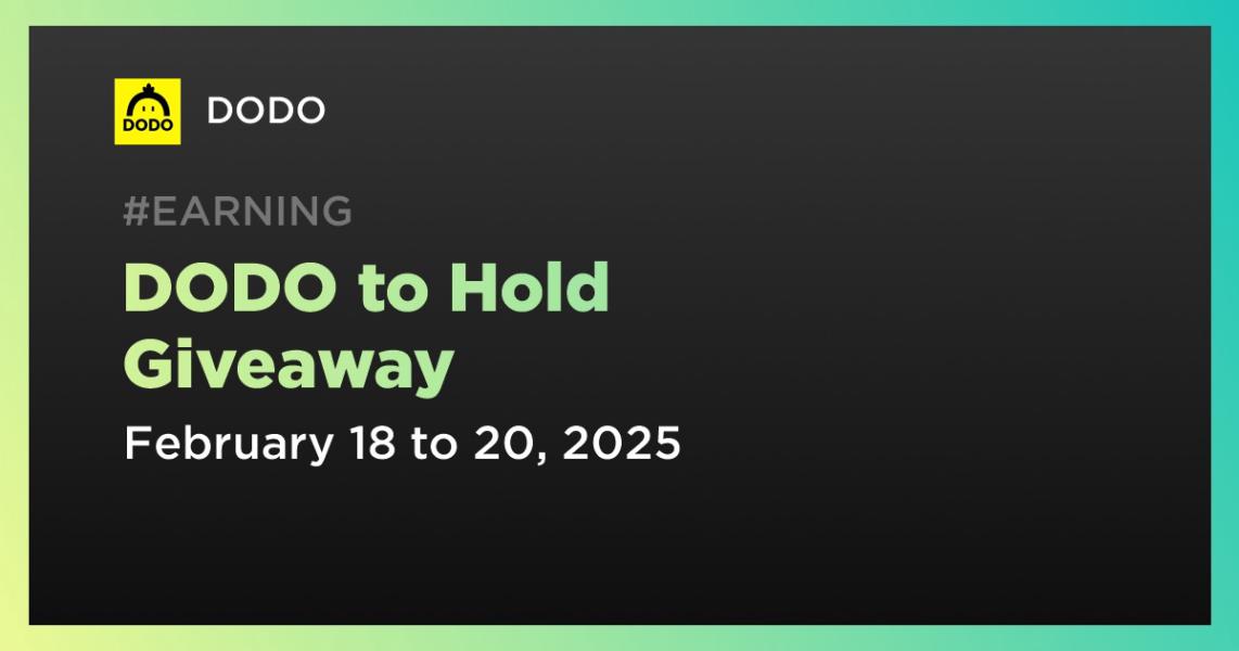 DODO to Hold Giveaway