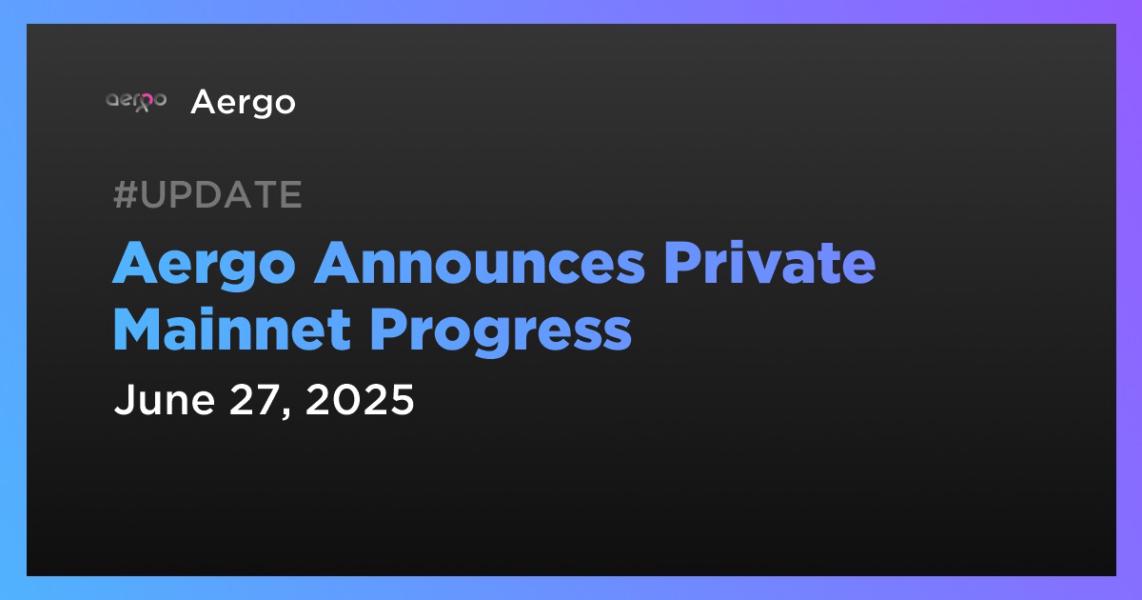 اخبارAergo Announces Private Mainnet Progress