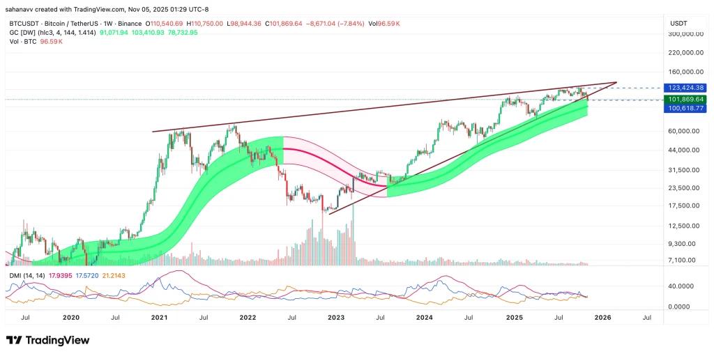 ⚠️CRIPTOVALUTE: "Bitcoin sotto pressione: il calo sotto i 100.000 dollari innesca vendite e incertezze nel mercato"