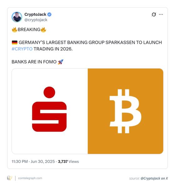 Germany's crypto trading via bank