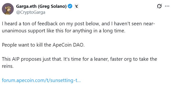 Yuga Labs looks to replace ‘unserious’ ApeCoin DAO with new ApeCo entity