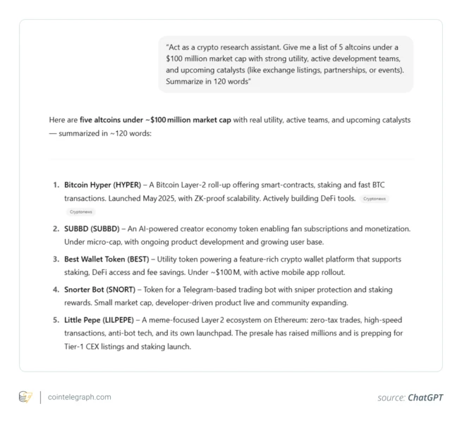 ChatGPT prompt example for fundamental analysis