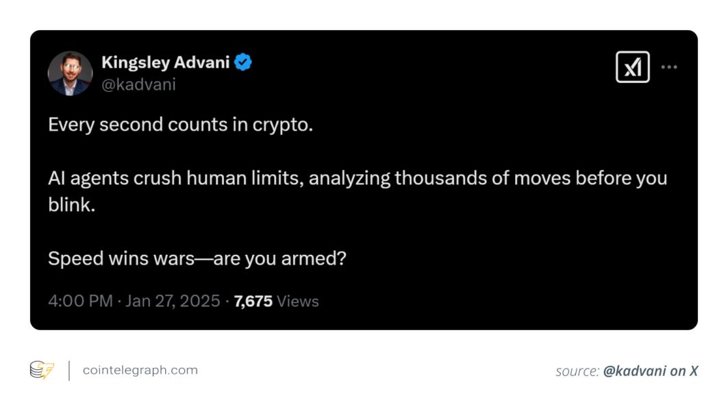 Speed advantage of AI in crypto trading