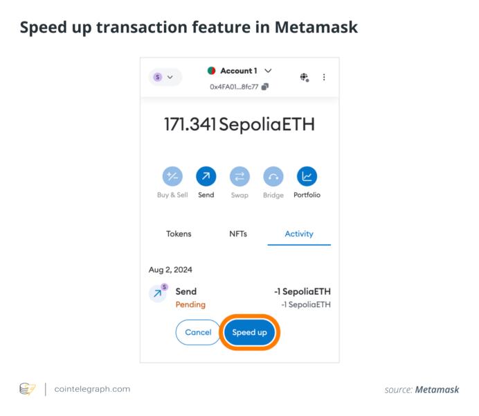 Speed up transaction feature in Metamask