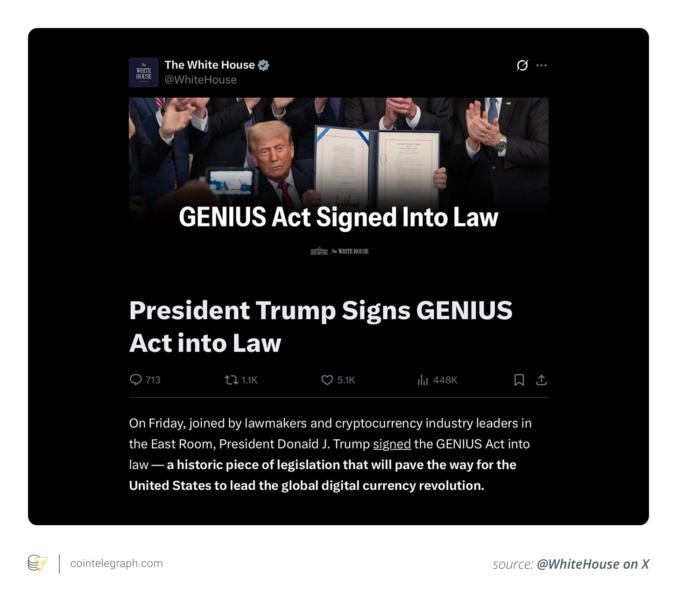 🟨"GENIUS Act: La Rivoluzione dei Stablecoin negli USA"