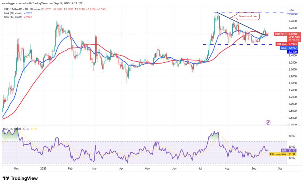 Dogecoin, Cryptocurrencies, Federal Reserve, Bitcoin Price, XRP, Markets, Cryptocurrency Exchange, Interest Rate, Tom Lee, Cardano, Price Analysis, Binance Coin, Chainlink, Fundstrat, Market Analysis, Ether Price, Solana, SUI