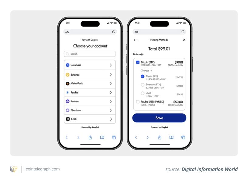 PayPal's 'Pay with Crypto' checkout option