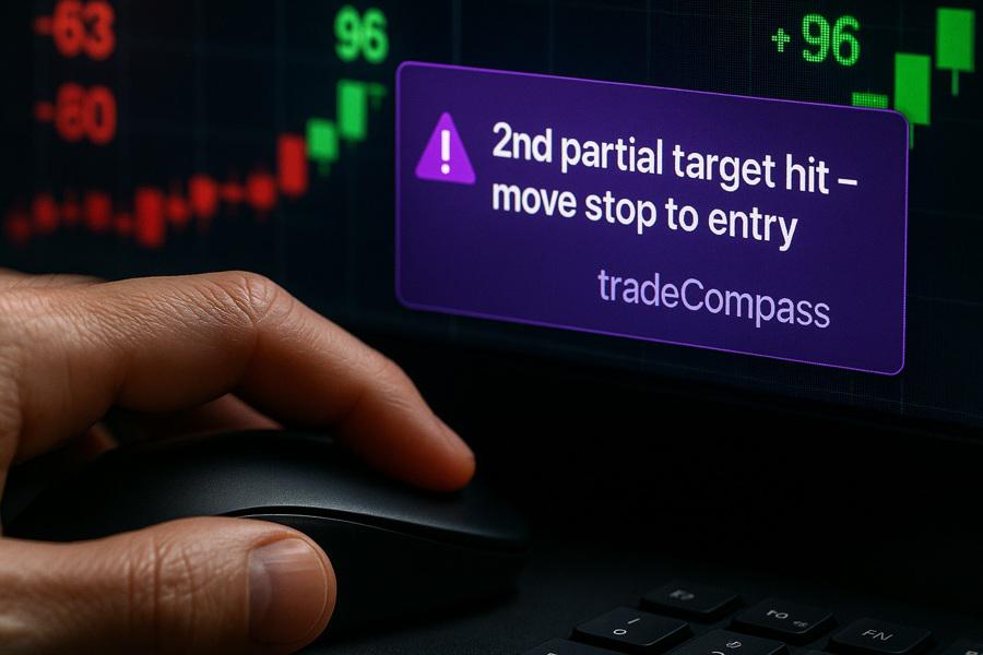 Taking partial profits and moving your stop to entry