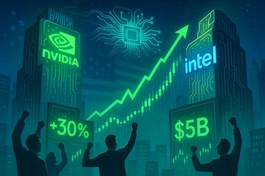Intel stock jumps 28% as Nvidia invests $5B, sparking hopes for AI innovation