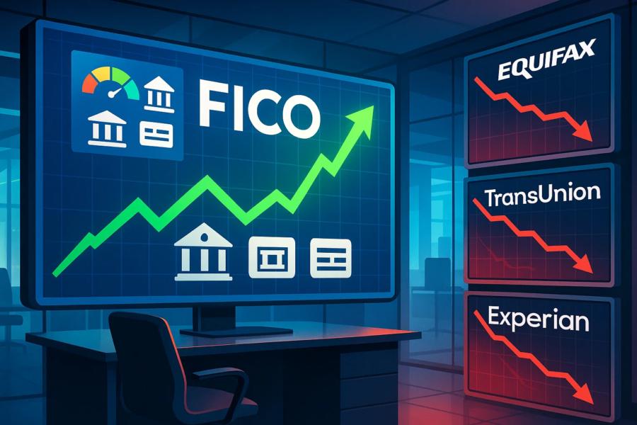 FICO stock surges 24% as it bypasses credit bureaus with a new direct-to-lender licensing program for mortgage scores.