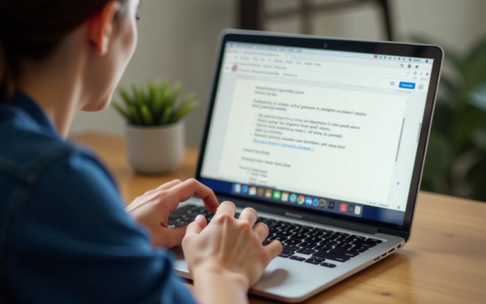 A person using Grammarly on his computer