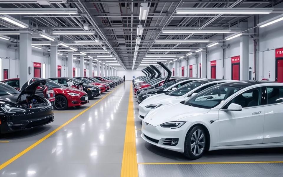 Ai generated Tesla in factory