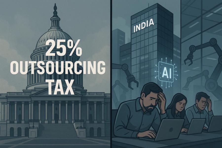 US HIRE Act adds 25% outsourcing tax, raising costs for American firms.