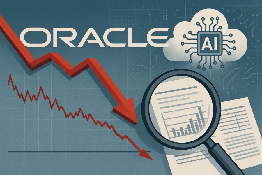 Oracle stock slid after a report of OpenAI data-center delays, raising fears over capex risk despite company denials.
