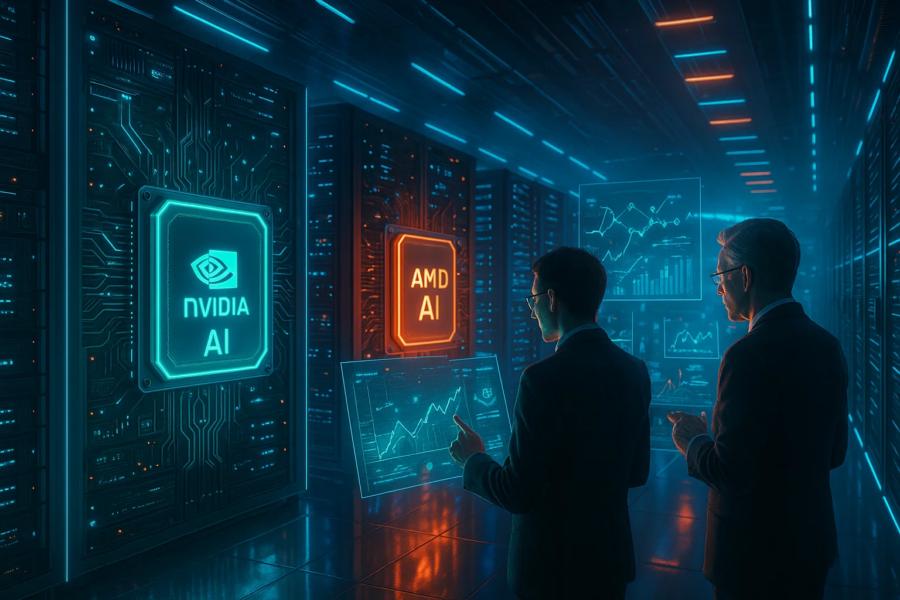 Nvidia dominates AI chips; Blackwell series keeps it ahead of competitors.