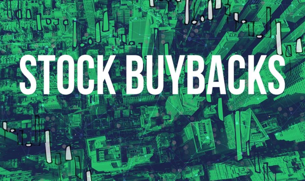 Stock Buybacks theme with aerial view 