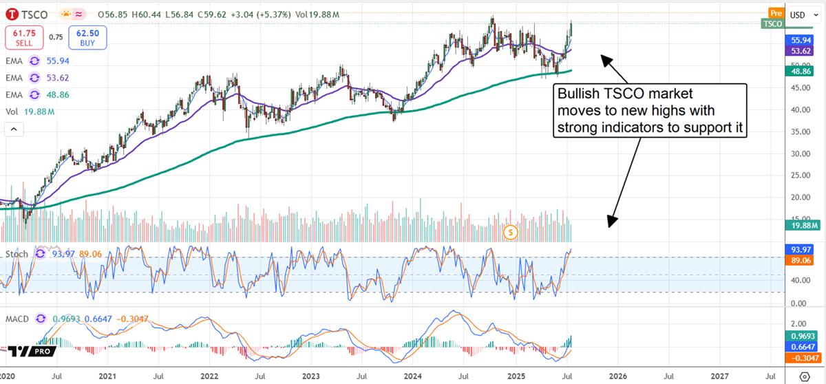 TSCO stock chart 