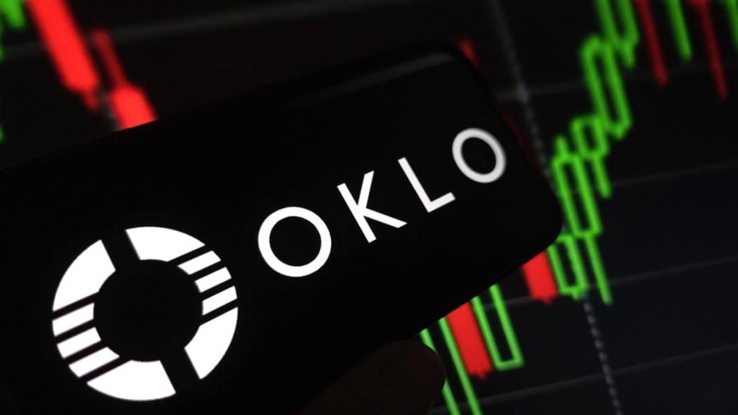OKLO logo over stock ticker 