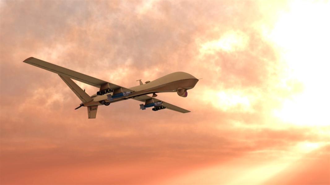 3D rendering of an unmanned attack aircraft — Photo
