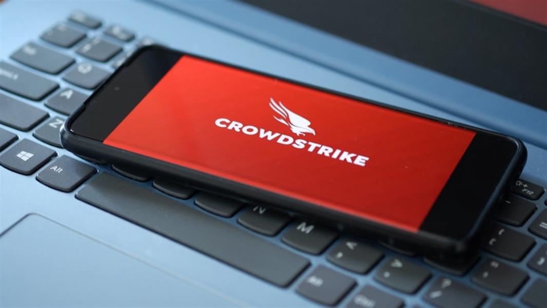 CrowdStrike logo on cellphone 