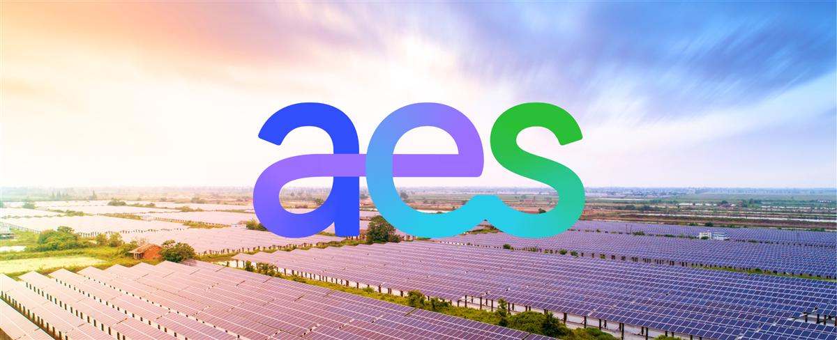 AES logo and solar energy panels - This image is an original composition by MarketBeat using licensed and editorial elements. Not for redistribution or reuse.