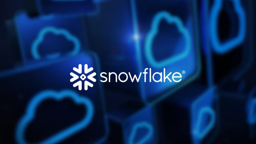 Snowflake cloud computing neon blue 