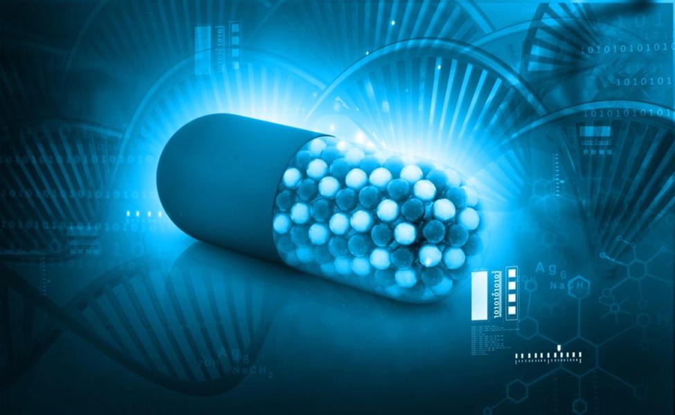 Genetic medicine. Gene therapy, 3d illustration, abstract science background — Photo
