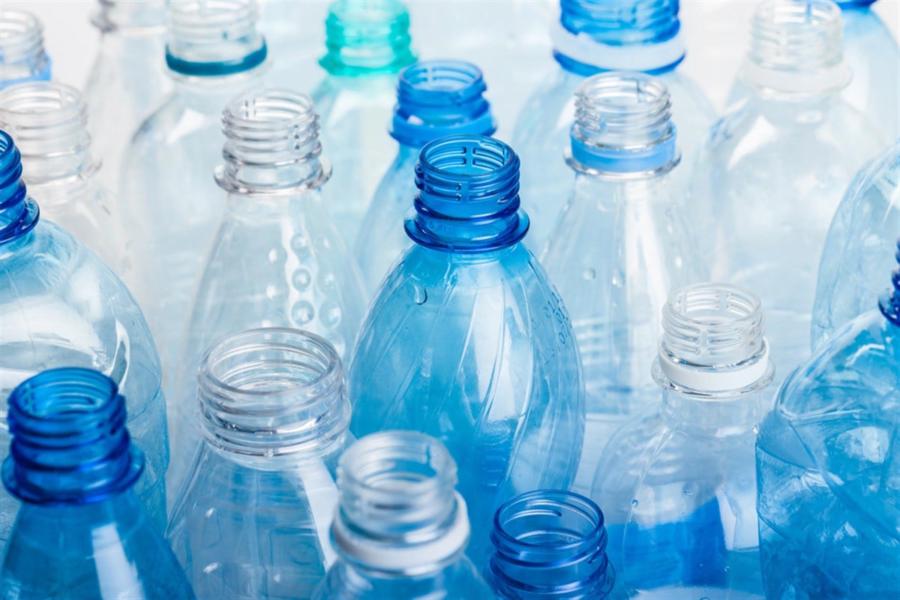 Plastic bottles of water isolated