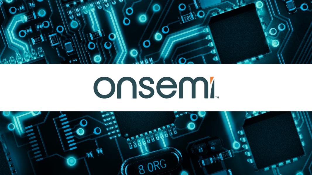 Onsemi logo over semiconductor chip board