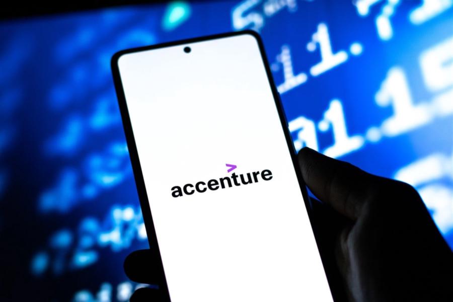 accenture logo on cellphone 