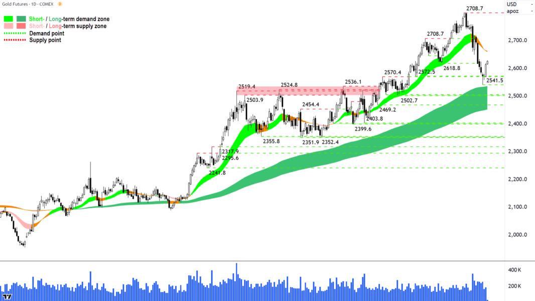 Gold Futures (Front month, back-adjusted) COMEX chart 19 November 2024