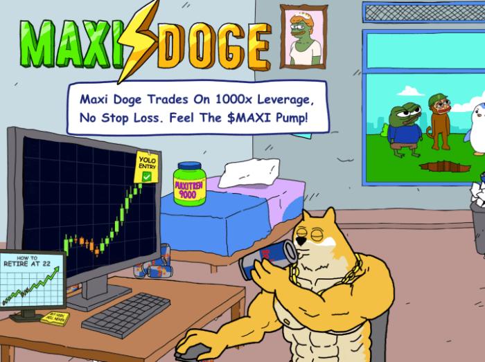 Maxi Doge landing page showing the ethos. 