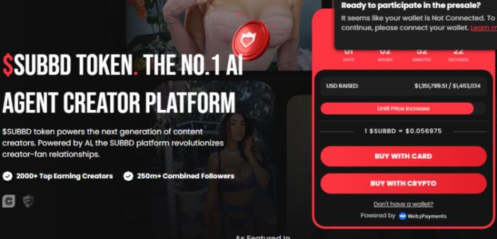 The SUBBD token presale is live.