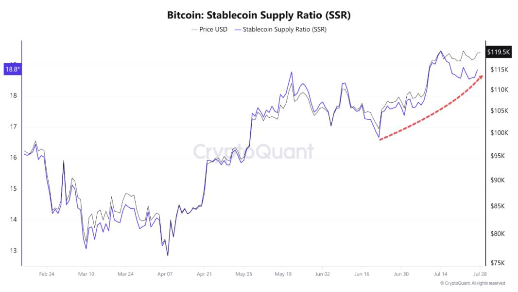 🟨"Diminuzione della Liquidità nel Settore Bitcoin: Analisi del SSR"