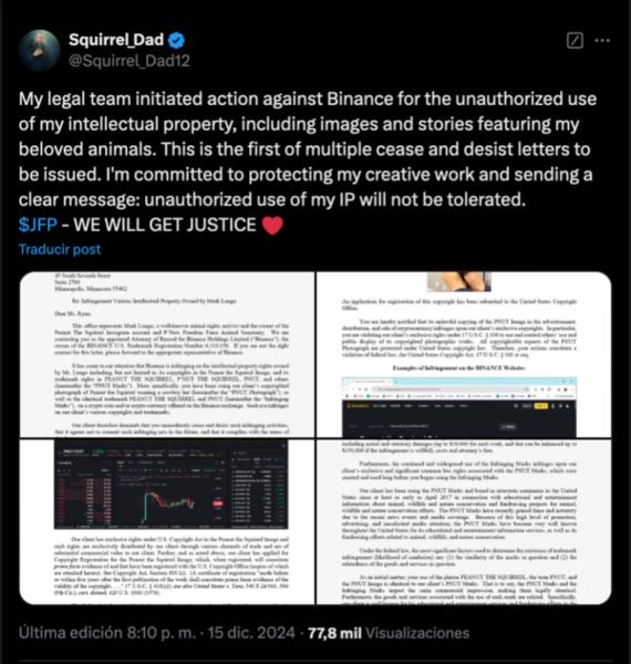 اخبارPNUT Memecoin Drops 10% Following Peanut’s Owner Legal Warning To Binance