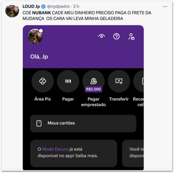 print de tweet de usuario