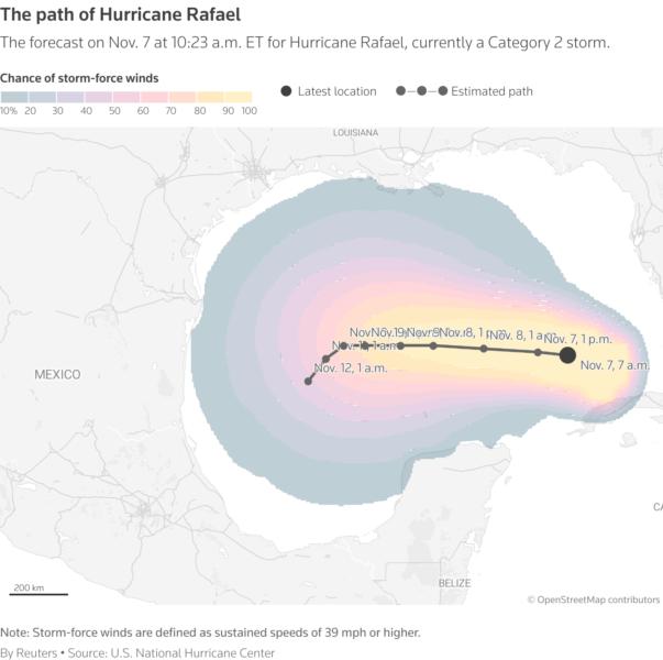 National Hurricane Center advisory made on November 7