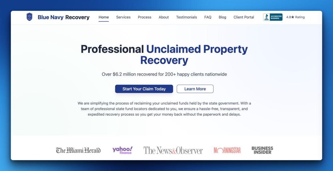 Blue Navy Recovery Celebrates 40 5-Star Reviews on Google, Reinforcing Role as a Top-Rated Unclaimed Property Recovery Service in California and Georgia