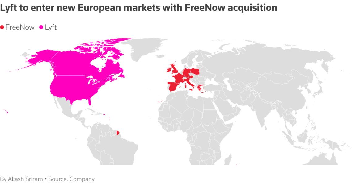 Lyft to enter new European markets with FreeNow acquisition