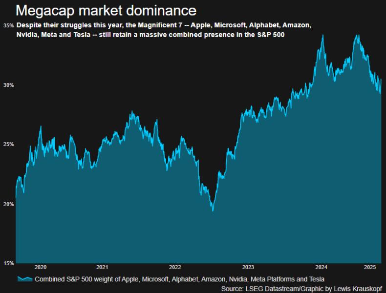 Magnificent 7 weight in S&P 500
