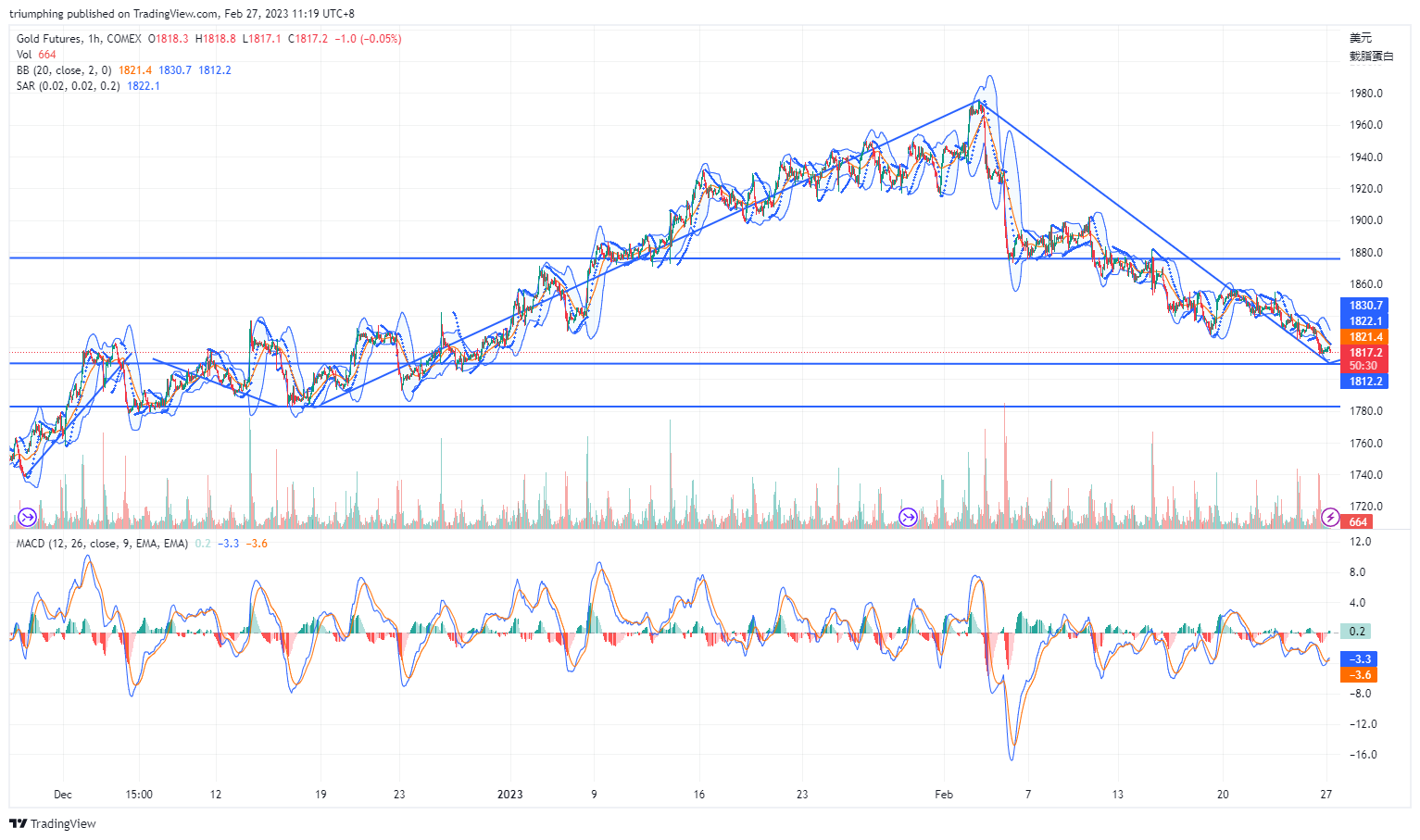 Immagine del grafico COMEX:GC1! di triumphing