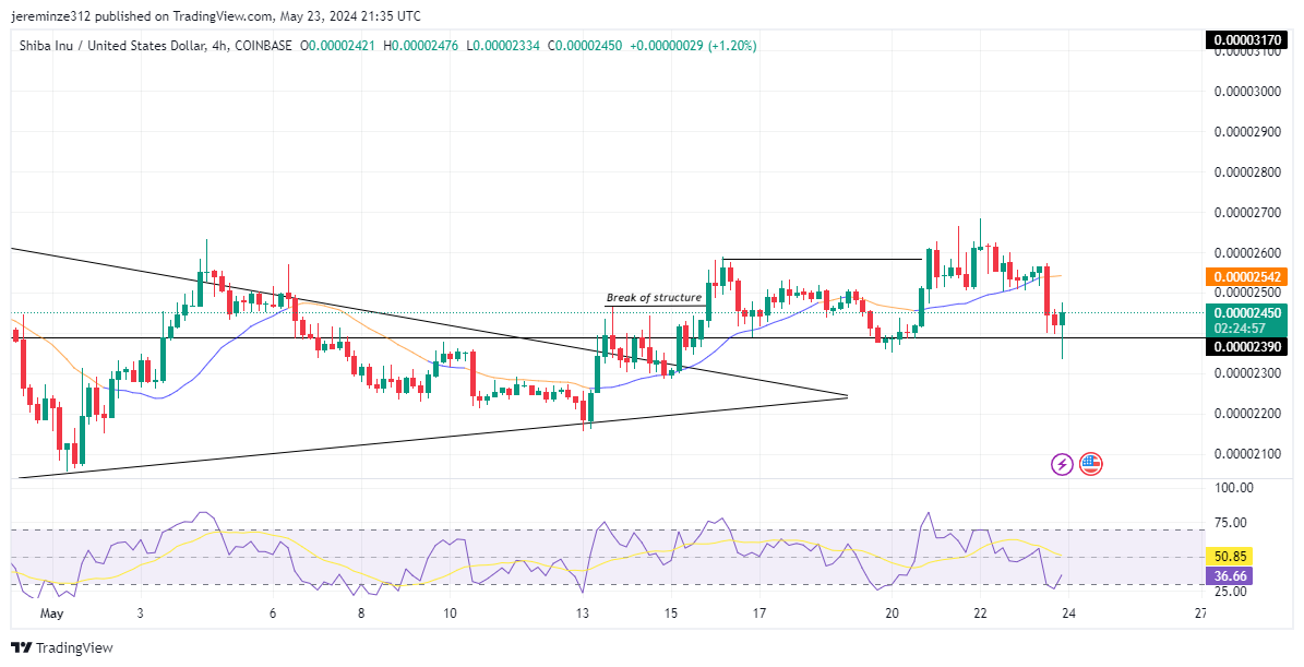 SHIBUSD Bearish Trend Wanes as a Bullish Trend Emerges