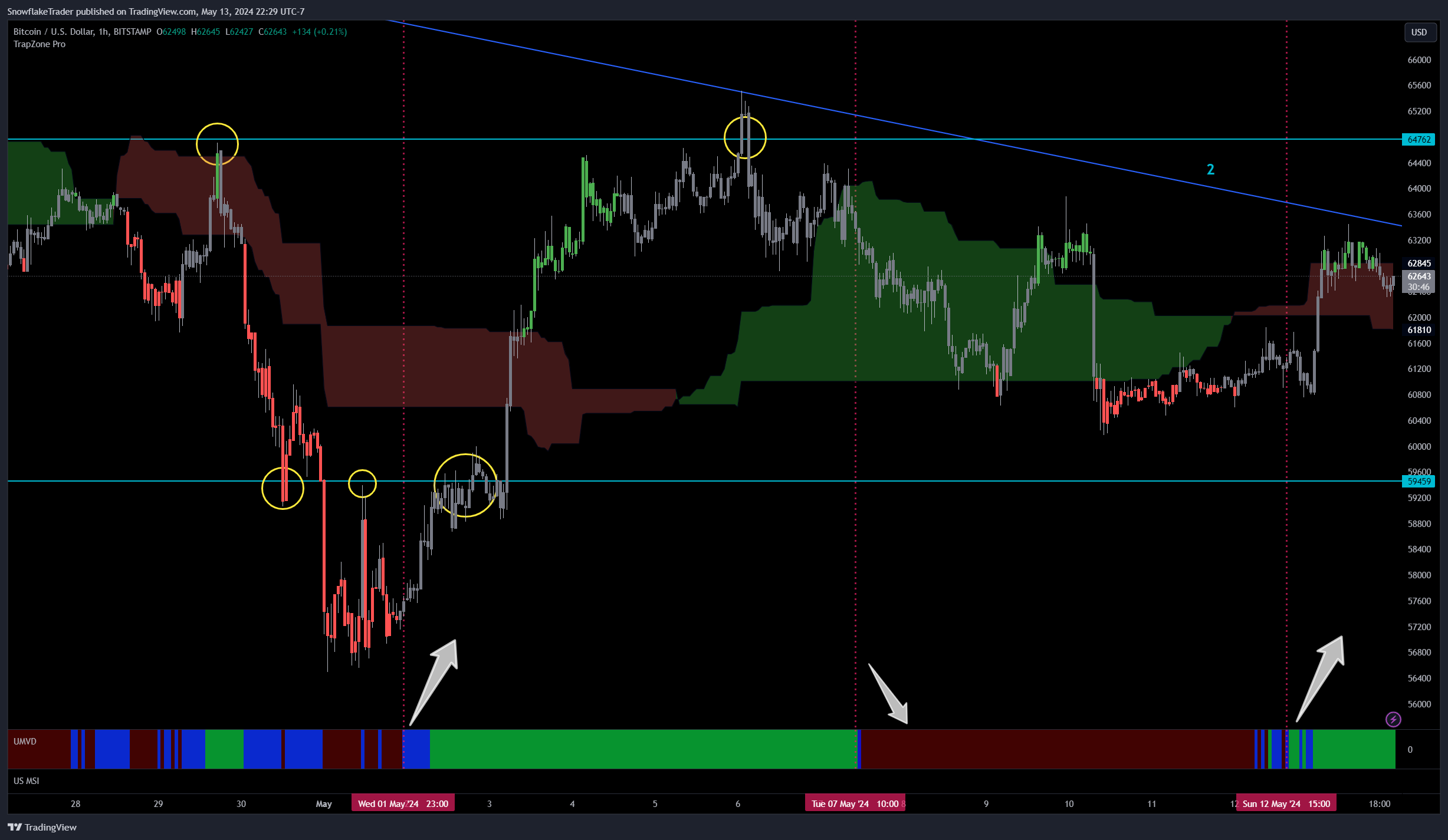 Immagine del grafico BITSTAMP:BTCUSD di SnowflakeTrader