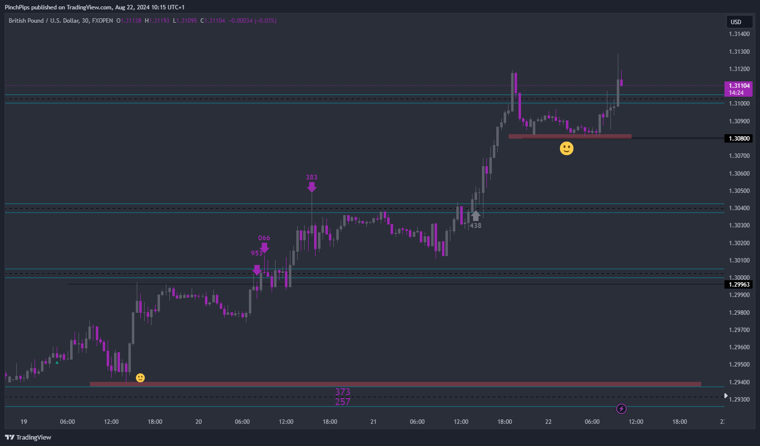 Imej Carta FXOPEN:GBPUSD oleh PinchPips