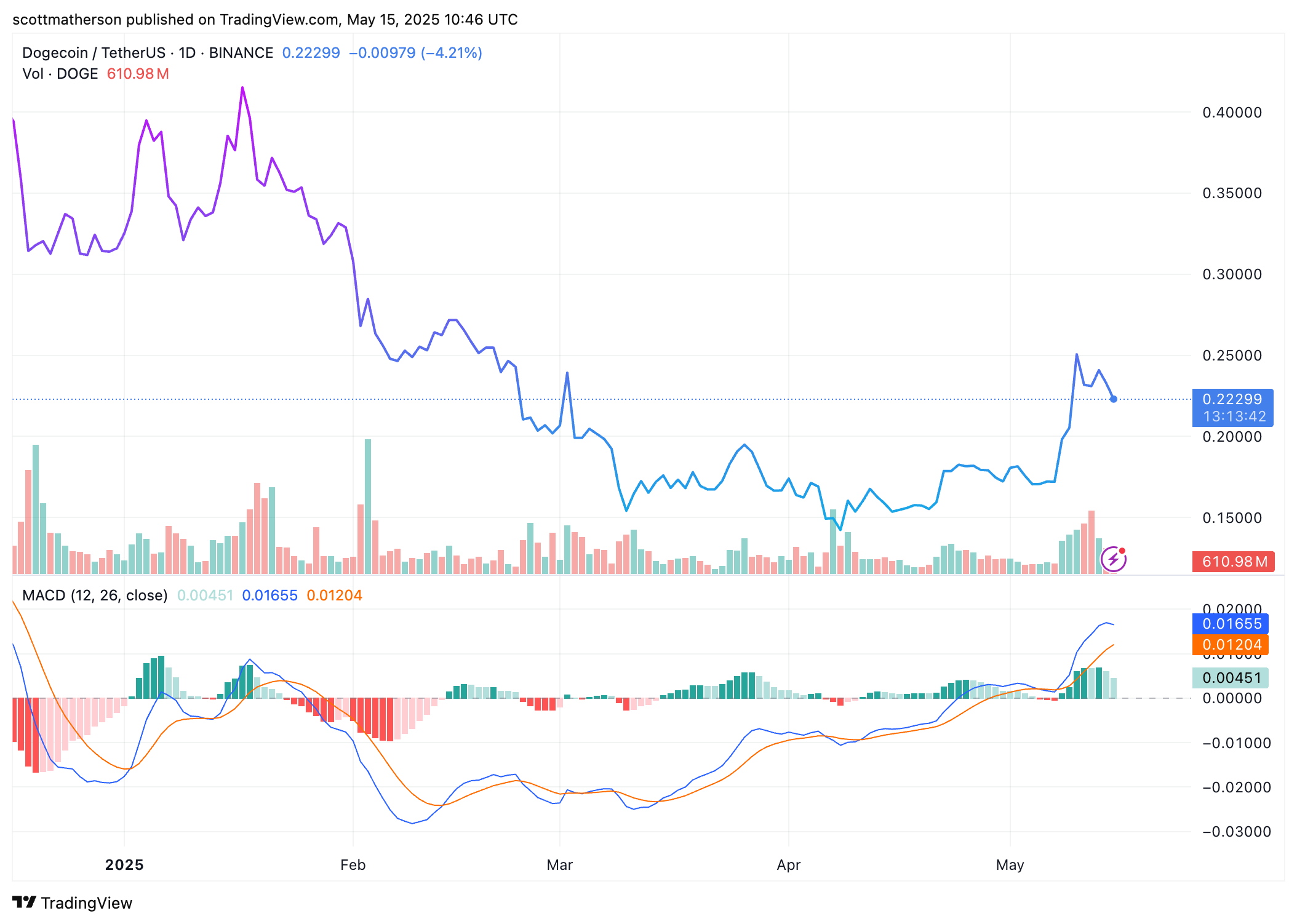 BINANCE:DOGEUSDT Chart Image by scottmatherson